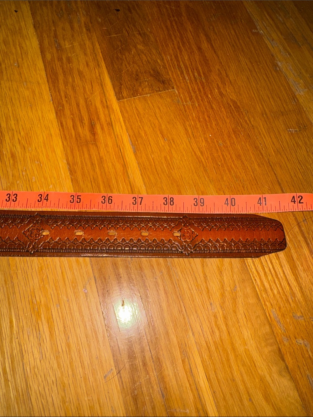 Source Unknown Brown Leather Belt with Western Rattlesnake Buckle - Picture 3 of 3